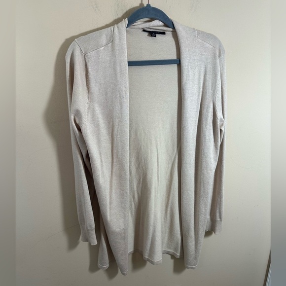 Cyrus Cardigan Open Front Sweater rayon nylon soft cream sweater size M - Picture 1 of 6